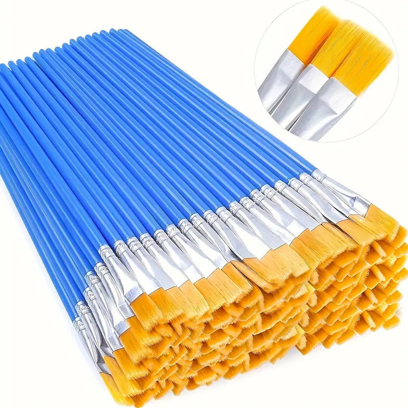 Flat Uçlu Nylon Kıllı Fırça – Akrilik, Yağlı & Sulu Boya için Çok Amaçlı