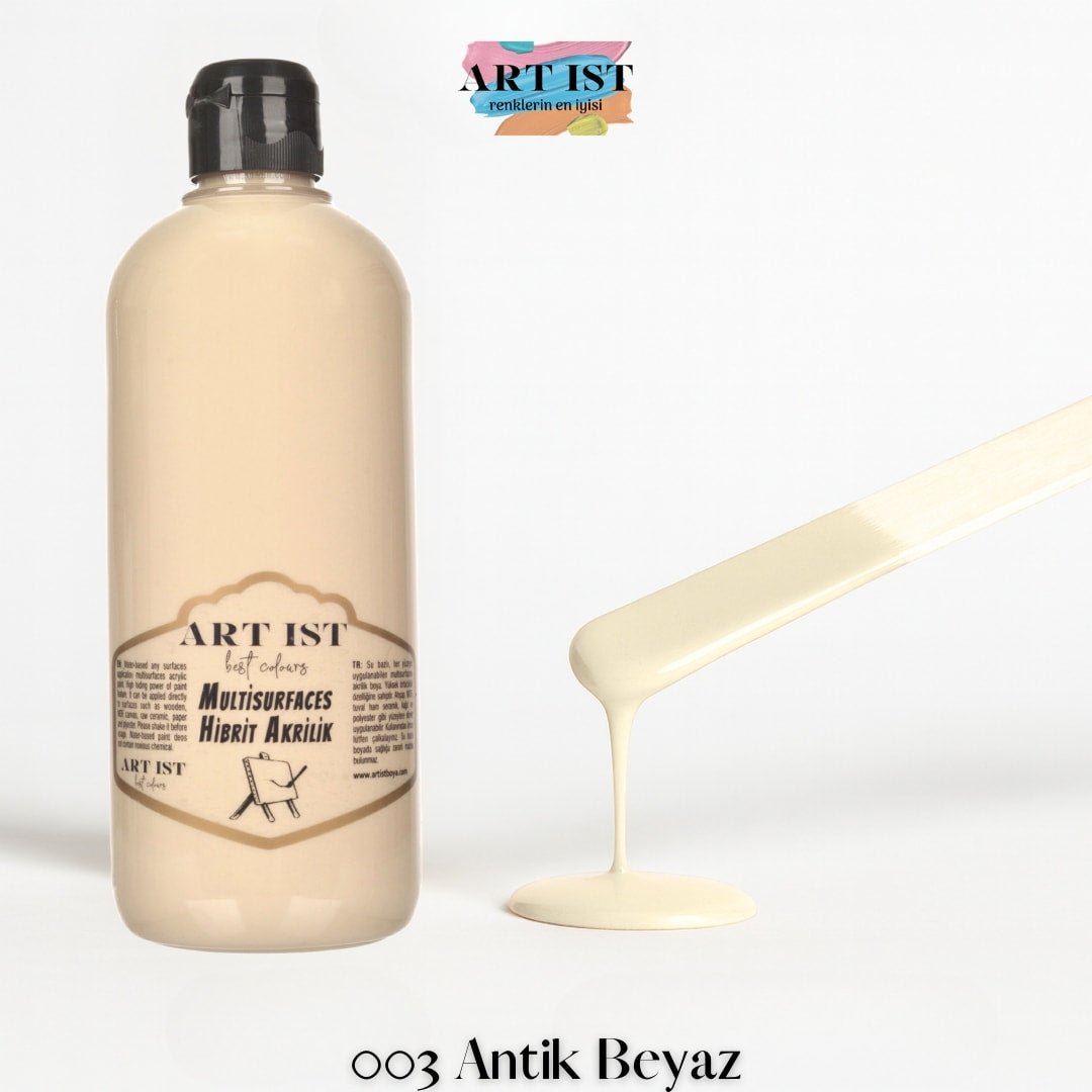 ART IST Multisurfaces Hibrit Akrilik Boya 500ml – 003 Antik Beyaz