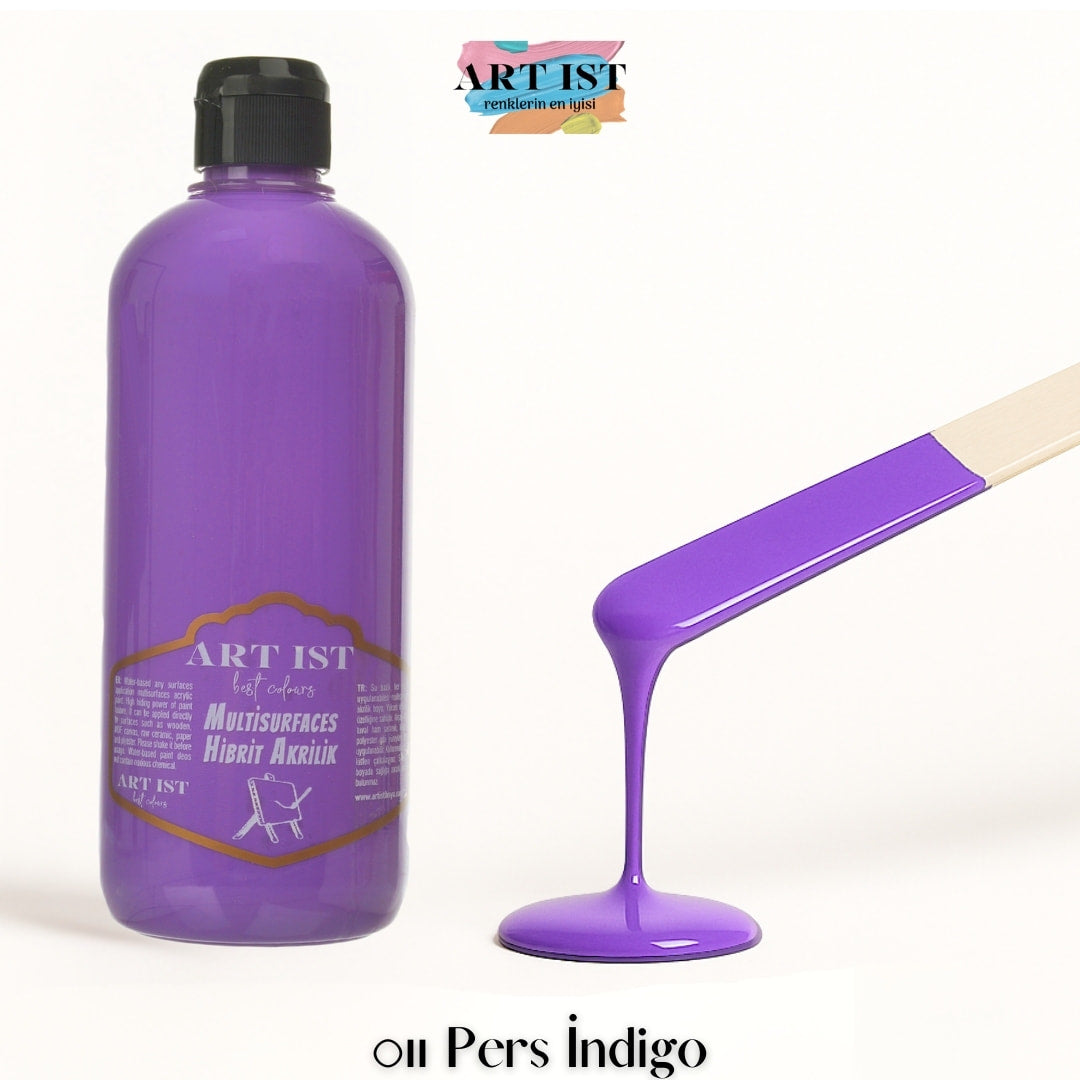 ART IST Multisurfaces Hibrit Akrilik Boya 500ml – 011 Pers Indigo