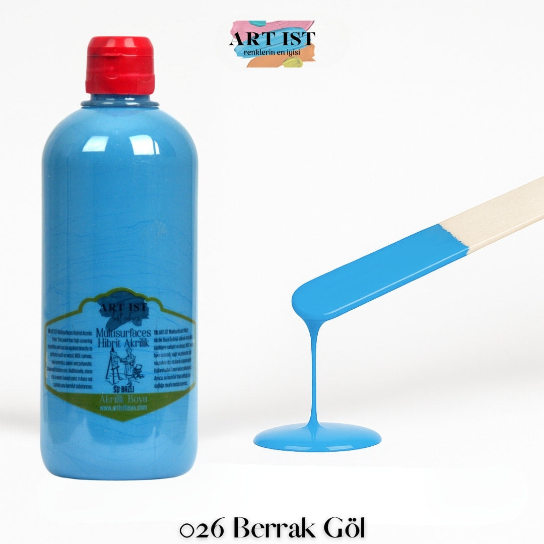 ART IST Multisurfaces Hibrit Akrilik Boya 500ml – 026 Berrak Gol