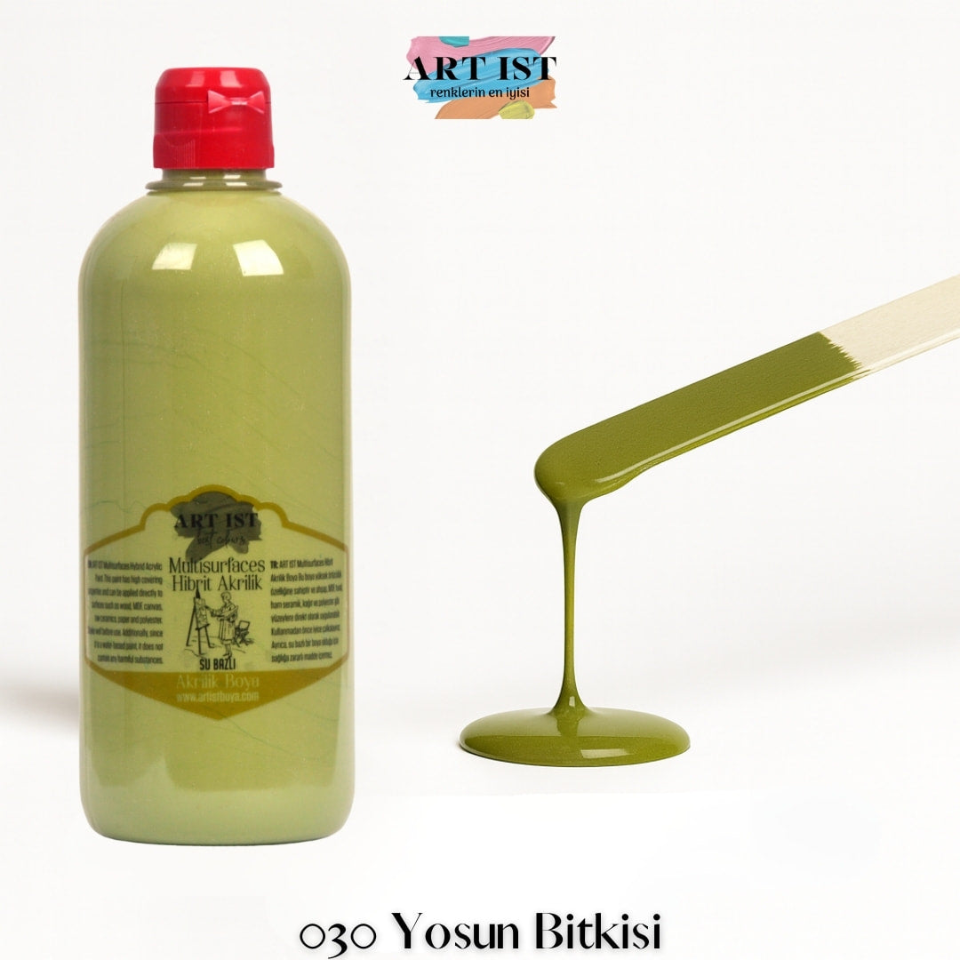 ART IST Multisurfaces Hibrit Akrilik Boya 500ml – 030 Yosun Bitkisi