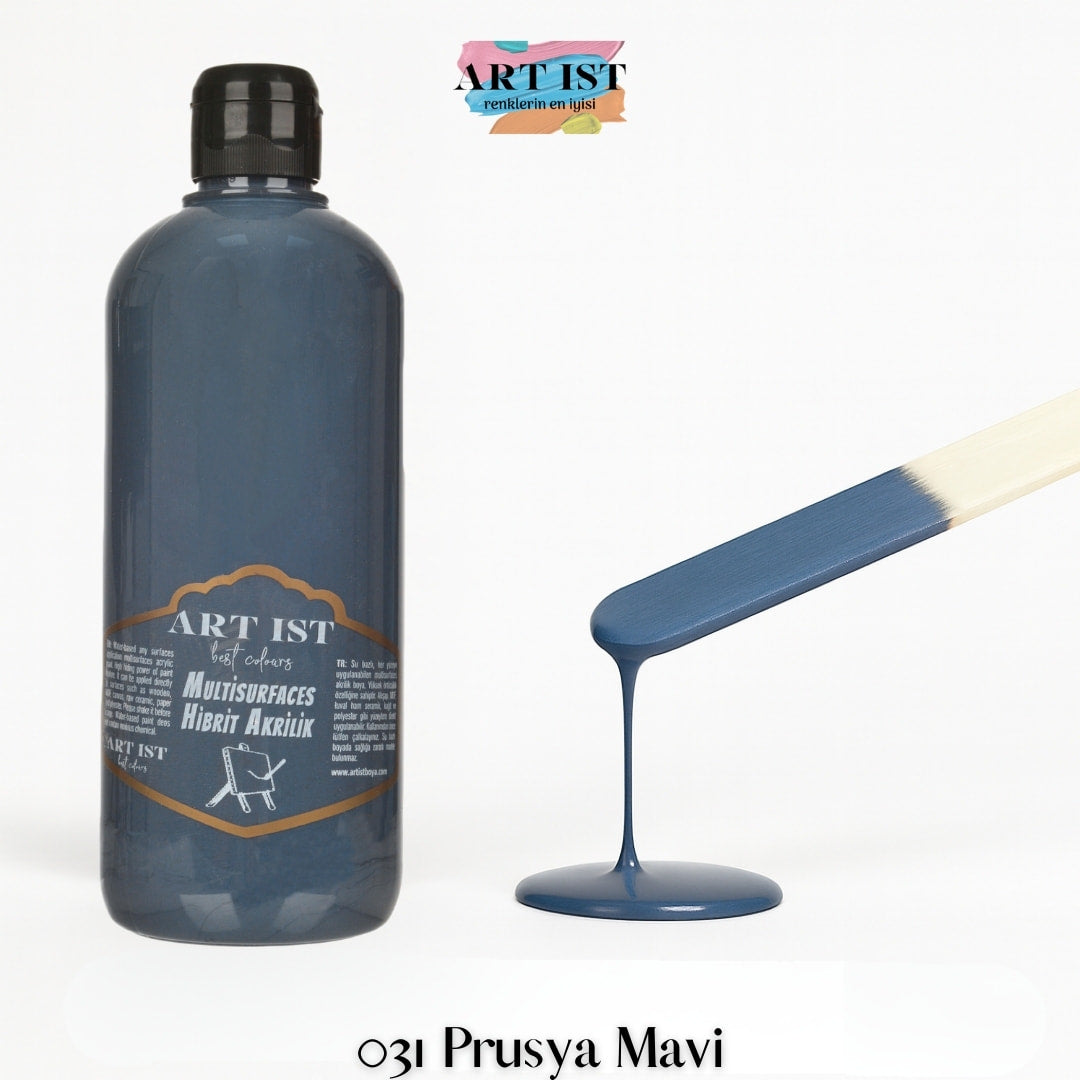 ART IST Multisurfaces Hibrit Akrilik Boya 500ml – 031 Prusya Mavi