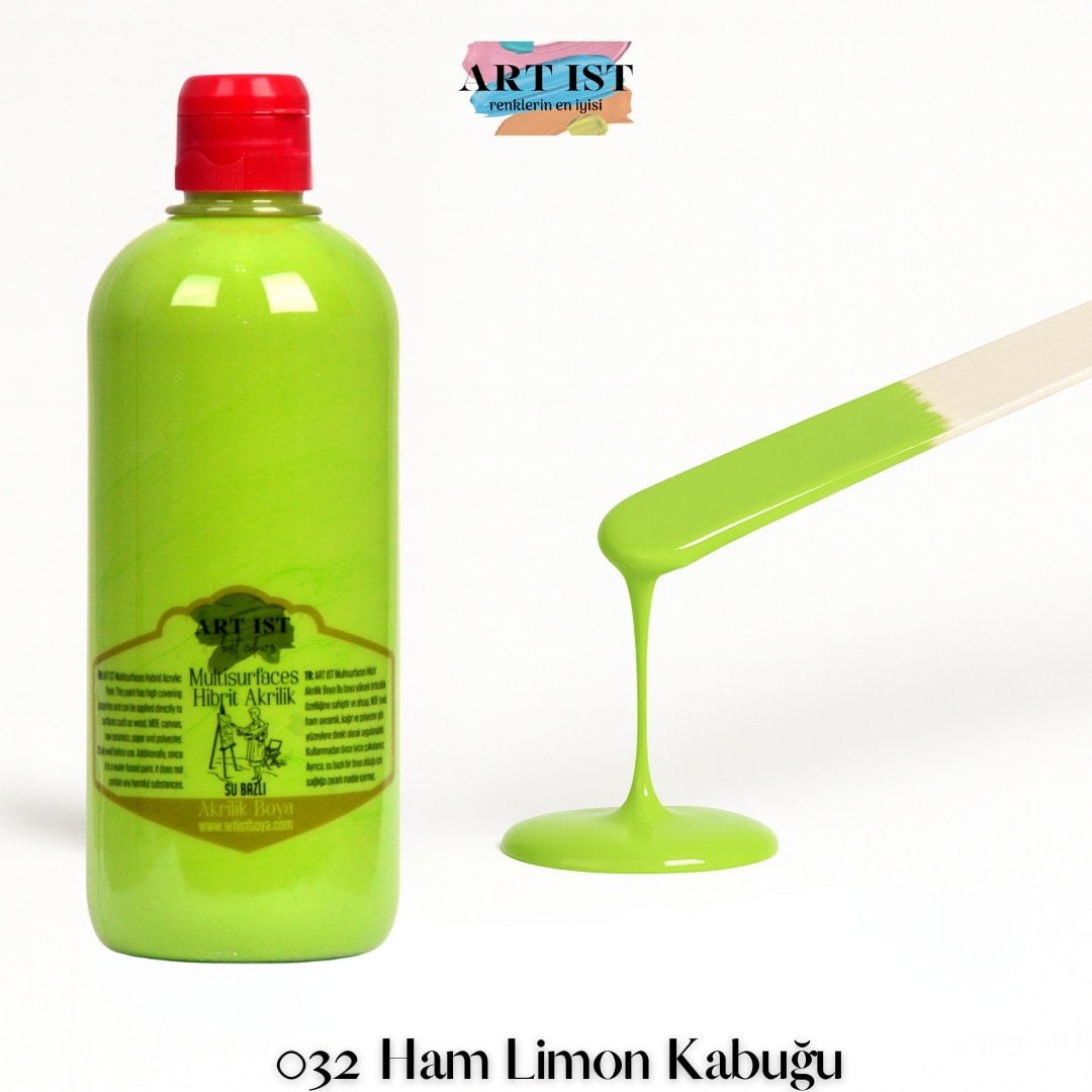 ART IST Multisurfaces Hibrit Akrilik Boya 500ml – 032 Ham Limon Kabugu