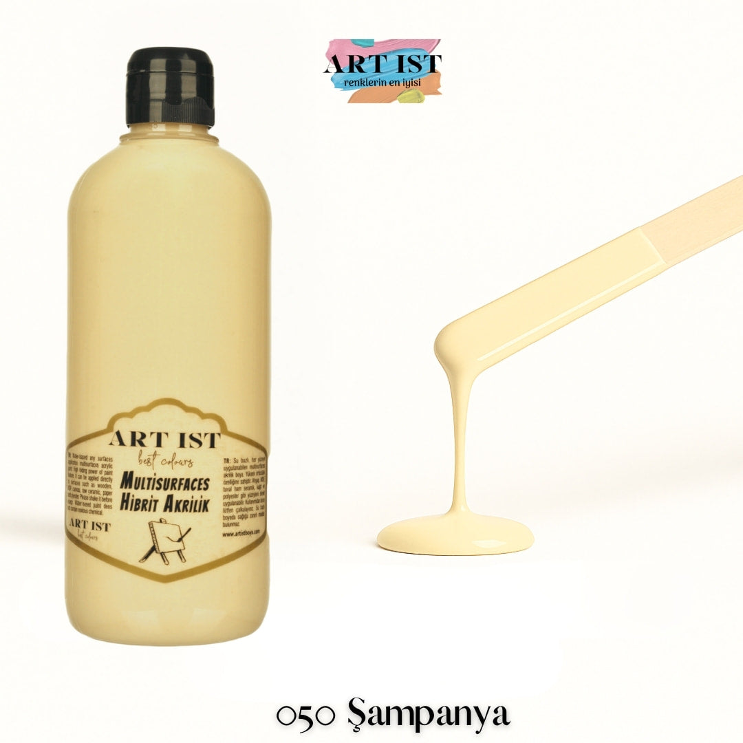 ART IST Multisurfaces Hibrit Akrilik Boya 500ml – 050 Sampanya