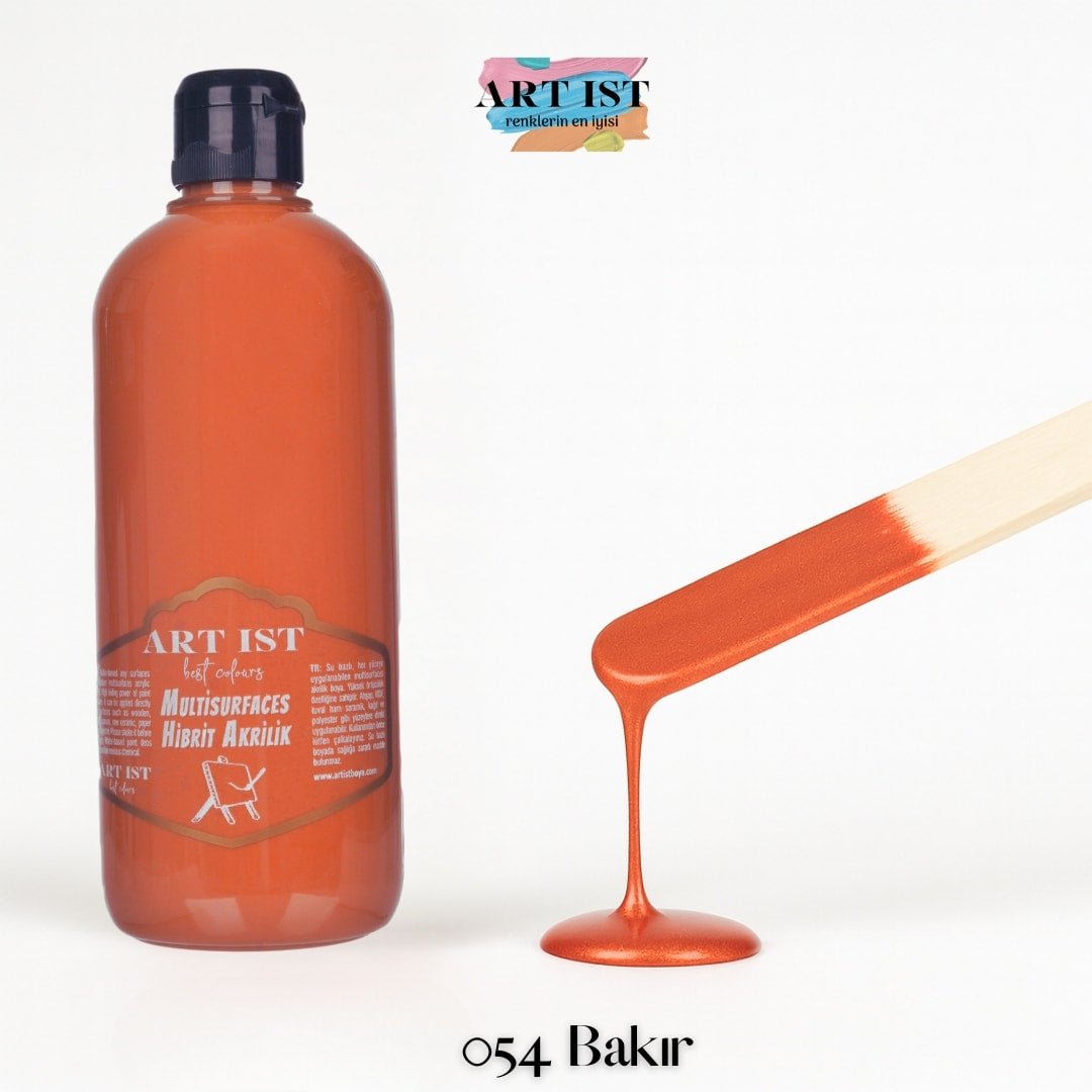 ART IST Multisurfaces Hibrit Akrilik Boya 500ml – 054 Bakir