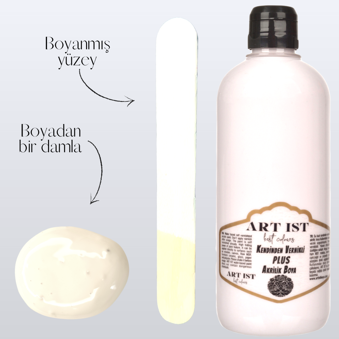 Kendinden Vernikli PLUS Vernikli Akrilik Boyalar 100ml