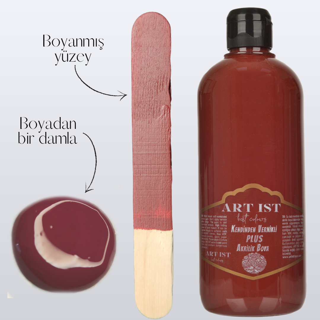 Kendinden Vernikli PLUS Vernikli Akrilik Boyalar 100ml