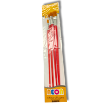 4'lü Kırmızı Saplı Fırça Seti