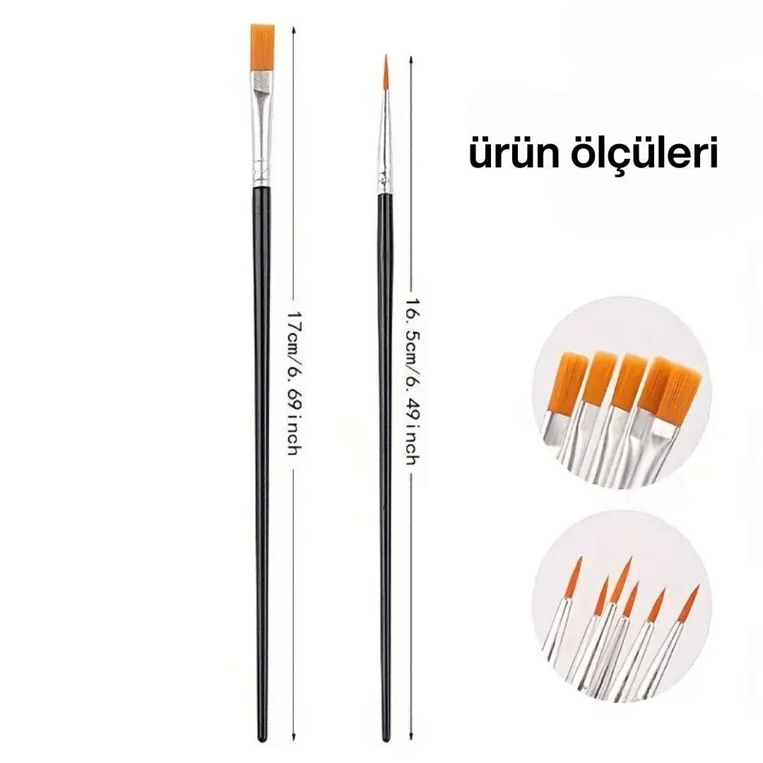 2’li Set – Flat & Yuvarlak Nylon Kıllı Fırça