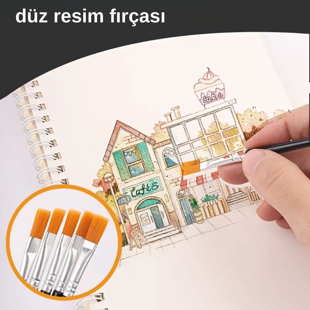 2’li Set – Flat & Yuvarlak Nylon Kıllı Fırça