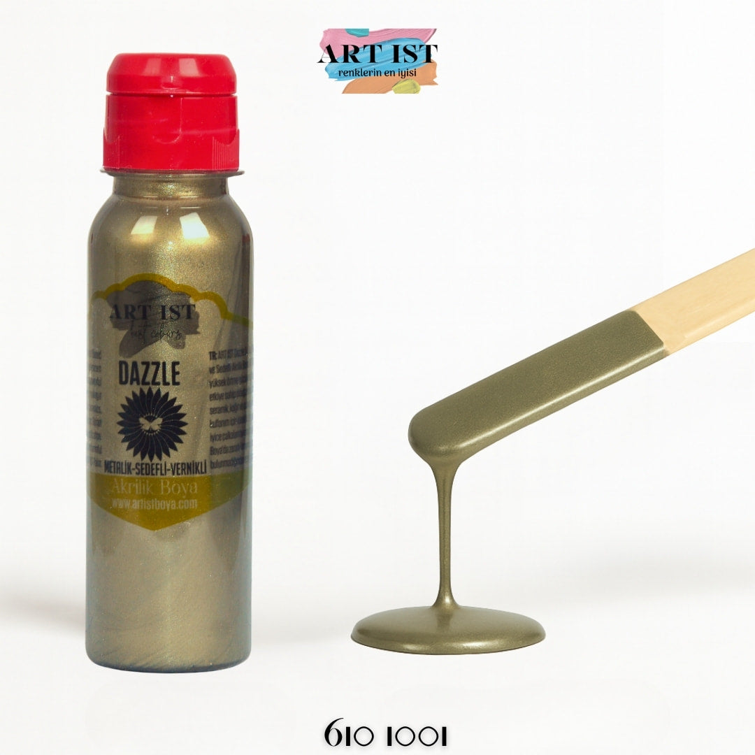 ART IST DAZZLE Metalik Sedefli ve Vernikli Akrilik Boya 100ml – 610 1001
