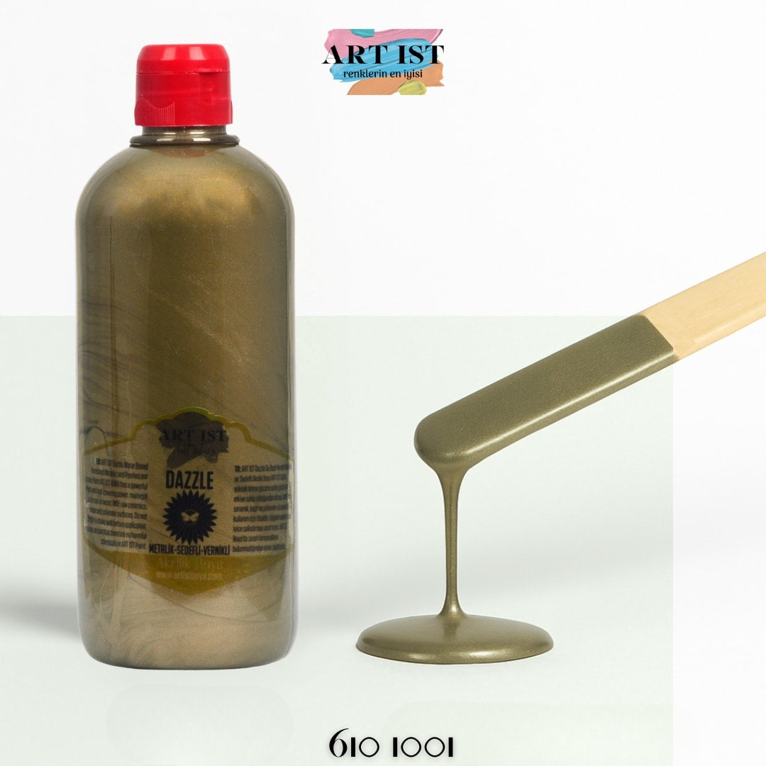 ART IST DAZZLE Metalik Sedefli ve Vernikli Akrilik Boya 500ml – 610 1001