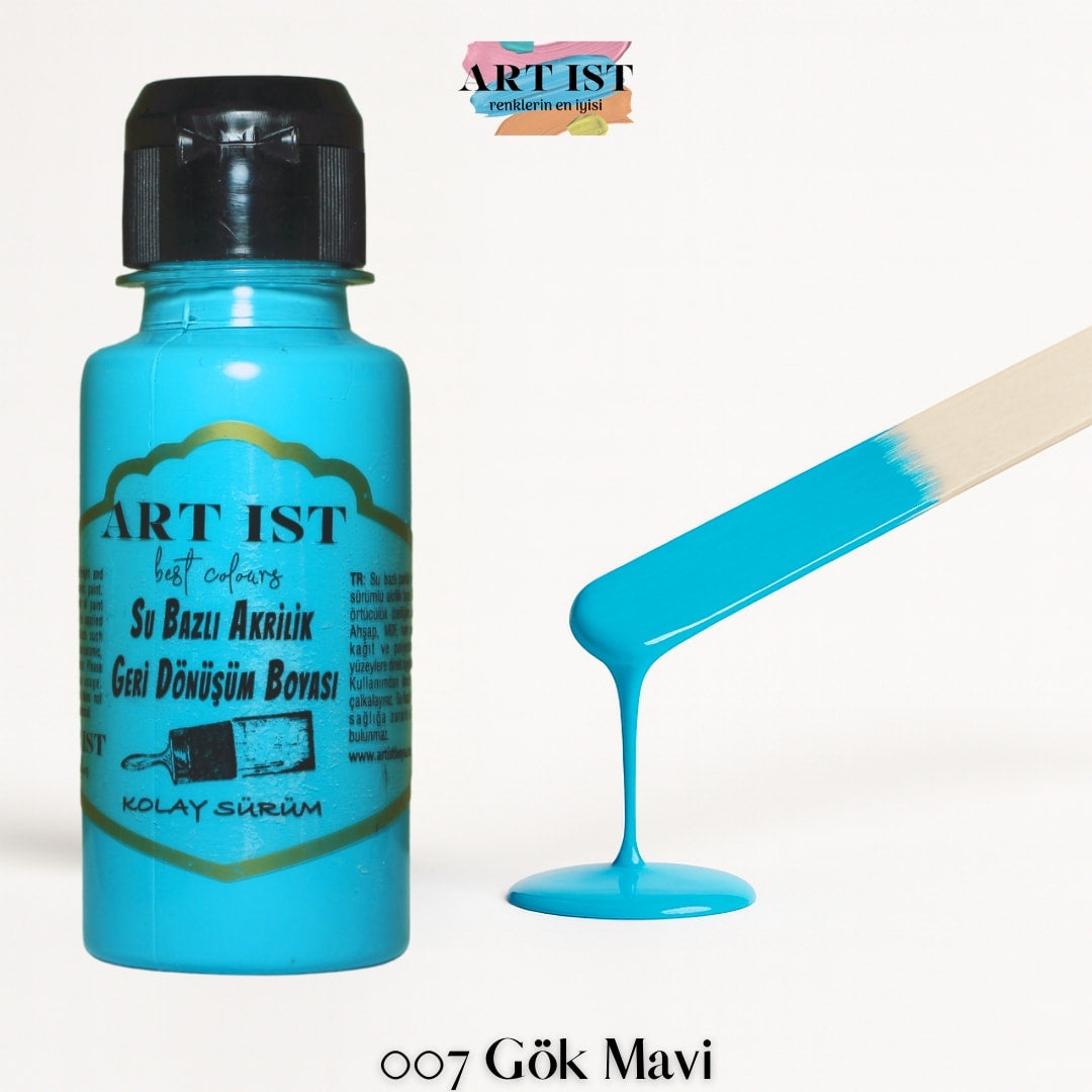 ART IST Geri Donusum Akrilik Boya – 007 Gok Mavi