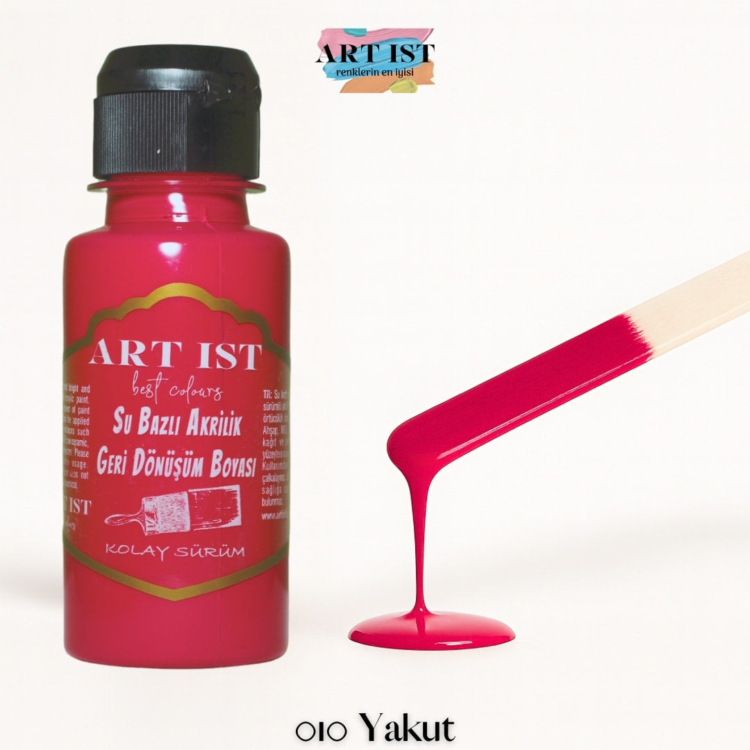 ART IST Geri Donusum Akrilik Boya – 010 Yakut Kirmizi