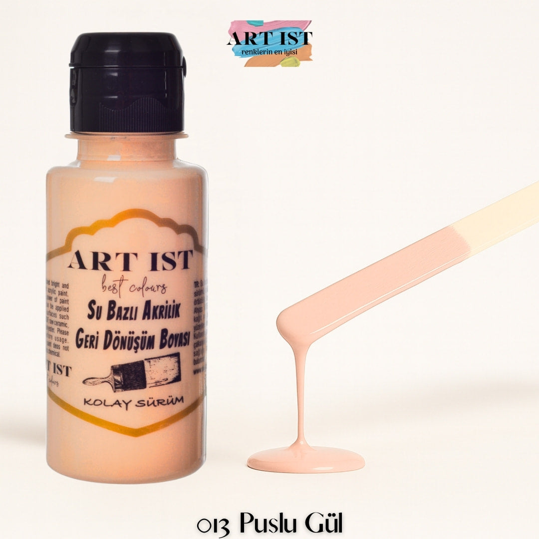 ART IST Geri Donusum Akrilik Boya – 013 Puslu Gul