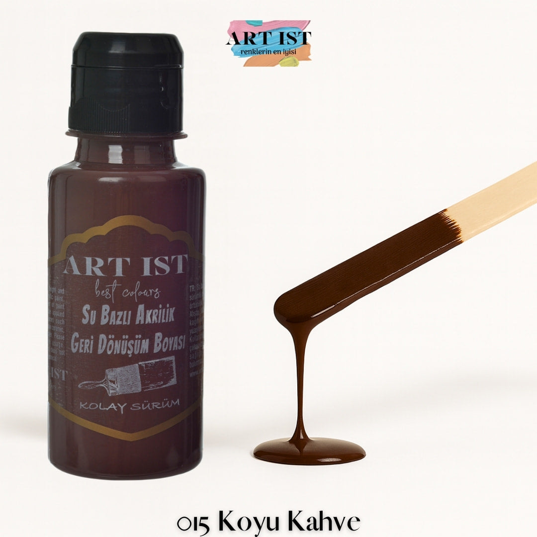 ART IST Geri Donusum Akrilik Boya – 015 Koyu Kahve