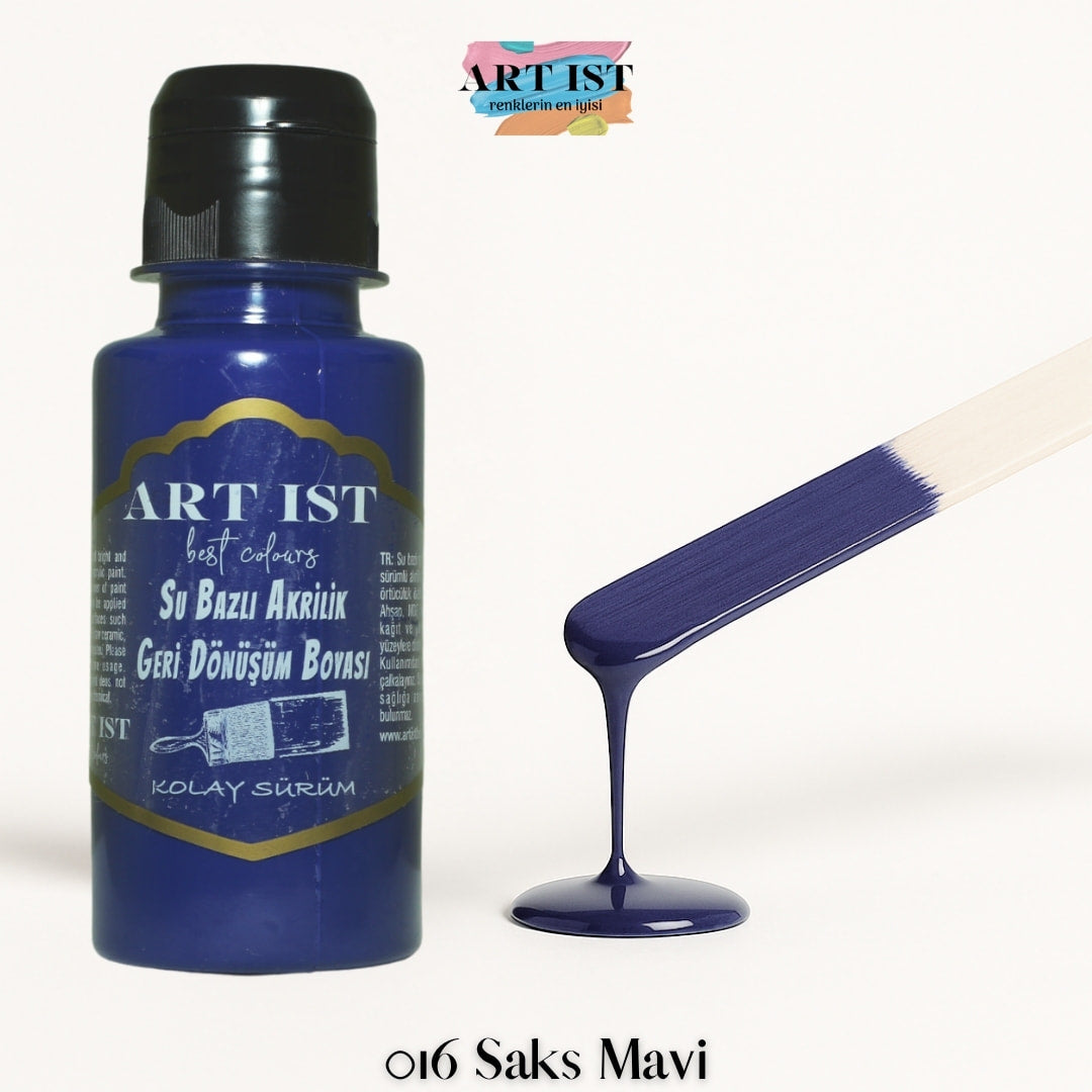ART IST Geri Donusum Akrilik Boya – 016 Saks Mavi