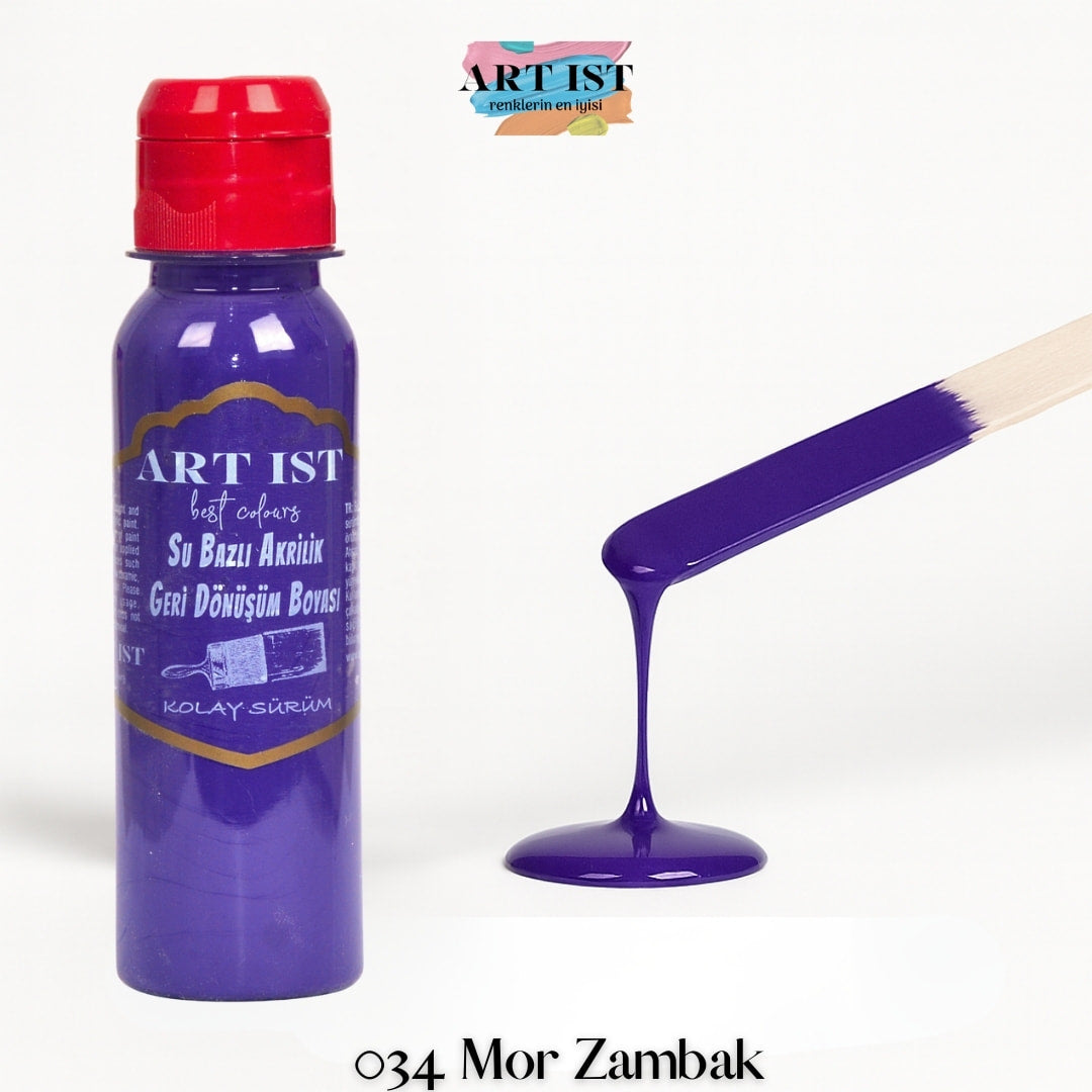 ART IST Geri Donusum Akrilik Boya – 034 Mor Zambak