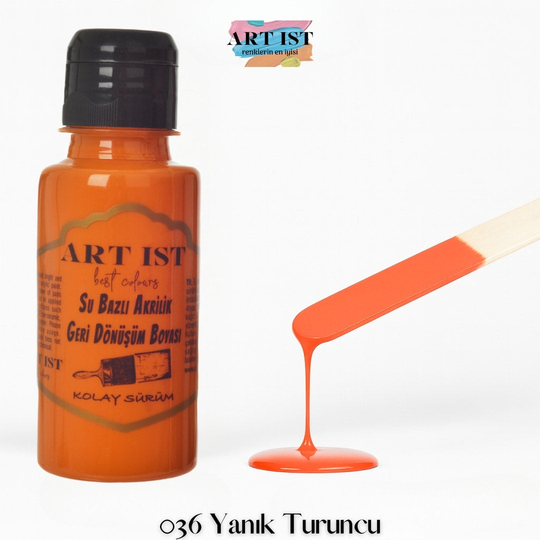 ART IST Geri Donusum Akrilik Boya – 036 Yanik Turuncu