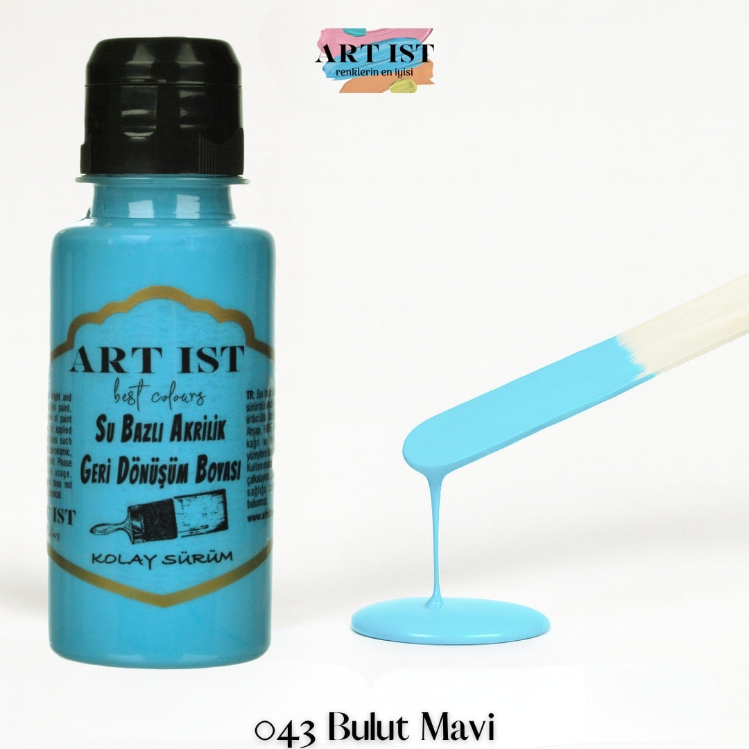 ART IST Geri Donusum Akrilik Boya – 043 Bulut Mavi