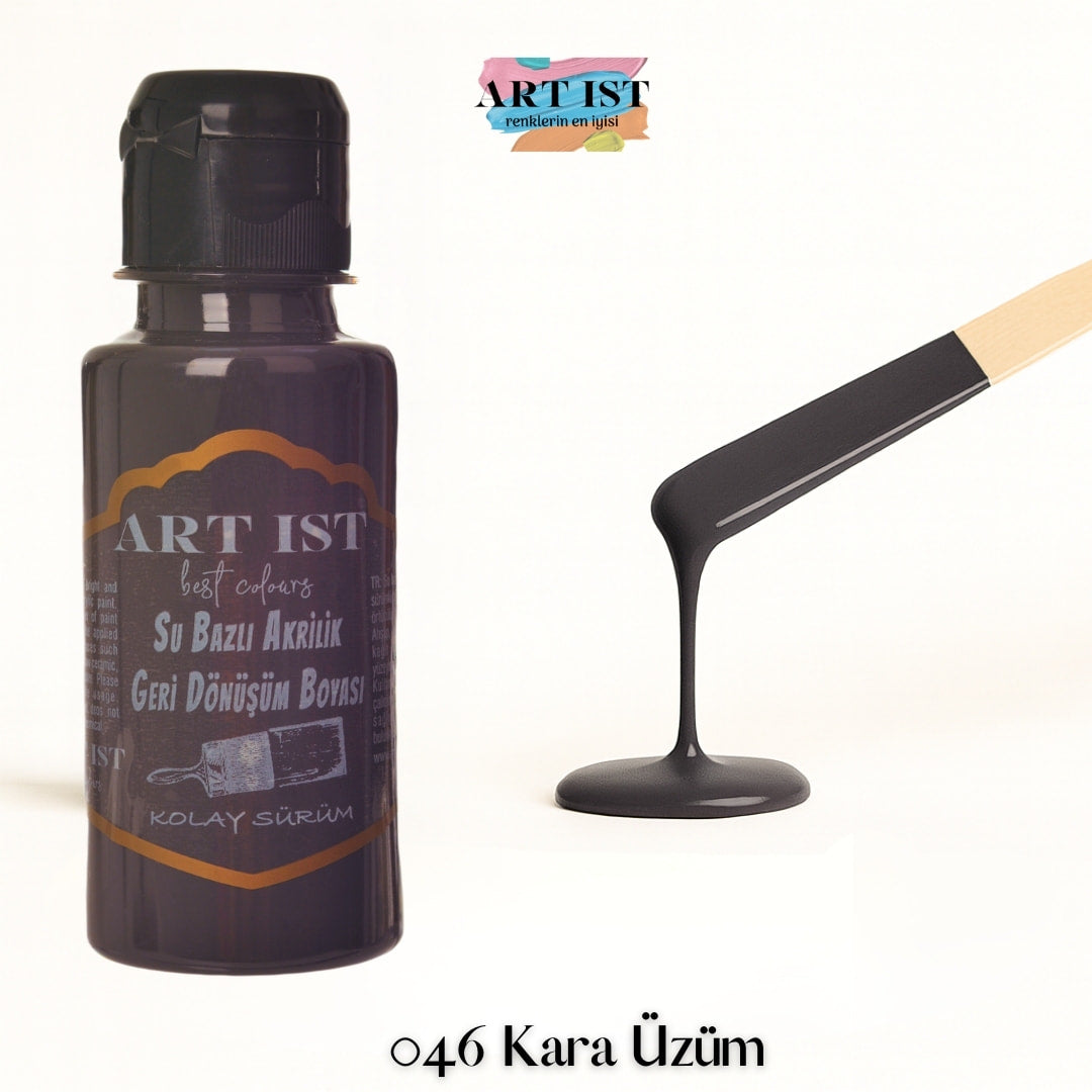 ART IST Geri Donusum Akrilik Boya – 046 Kara Uzum