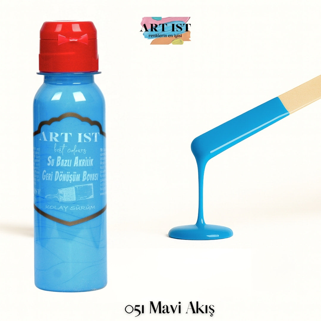 ART IST Geri Donusum Akrilik Boya – 051 Mavi Akis