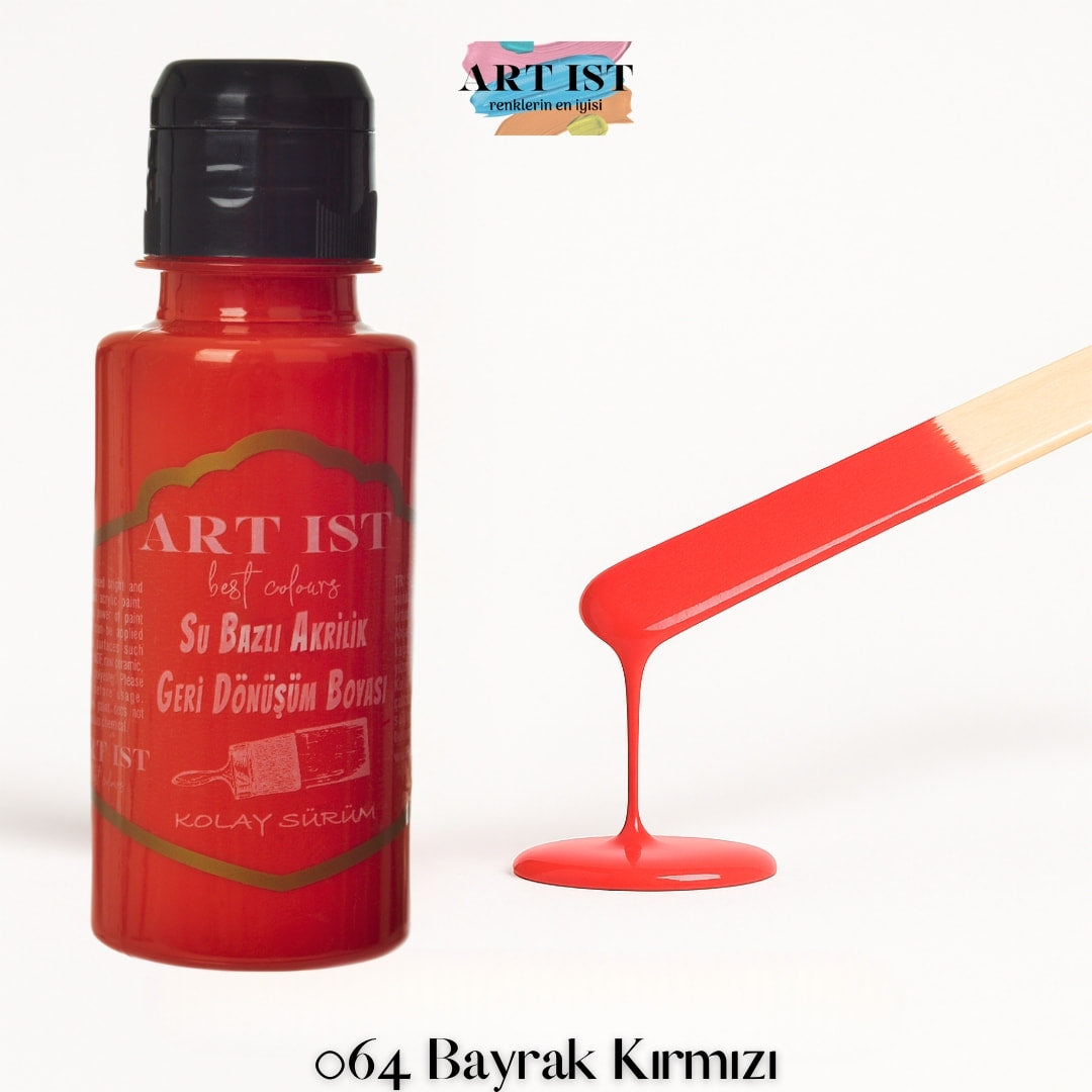 ART IST Geri Donusum Akrilik Boya – 064 Bayrak Kirmizi