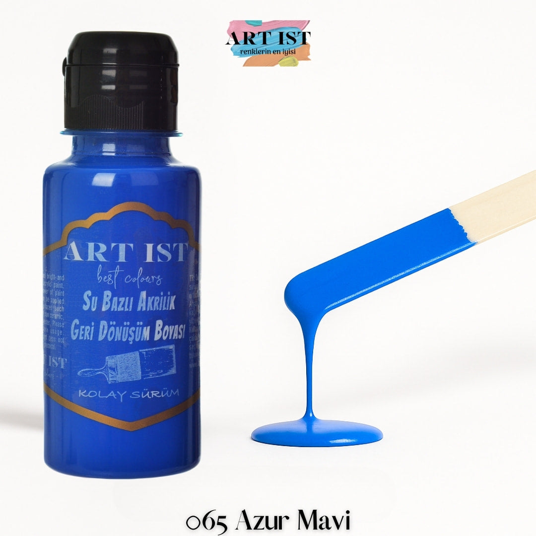 ART IST Geri Donusum Akrilik Boya – 065 Azur Mavi