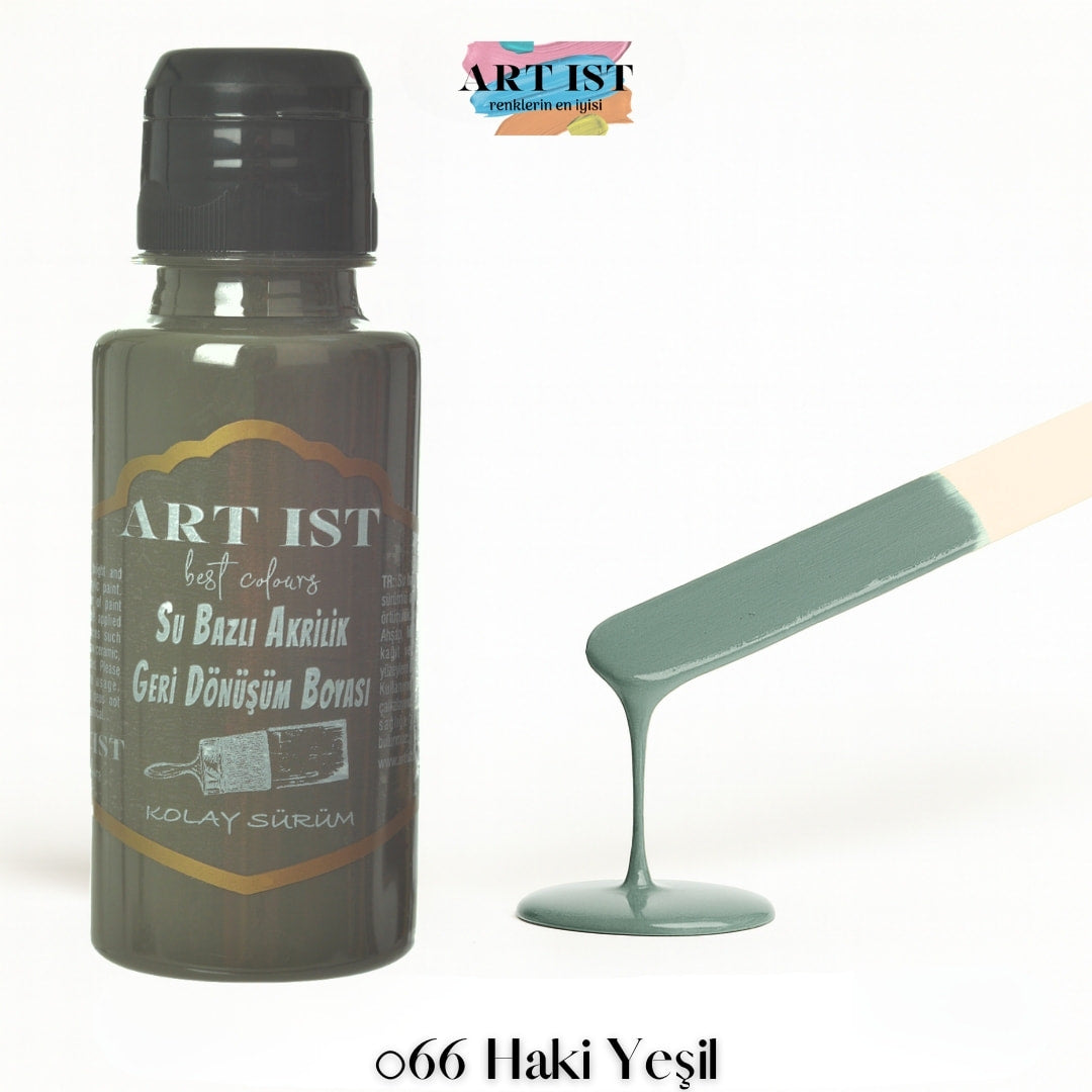 ART IST Geri Donusum Akrilik Boya – 066 Haki Yesil