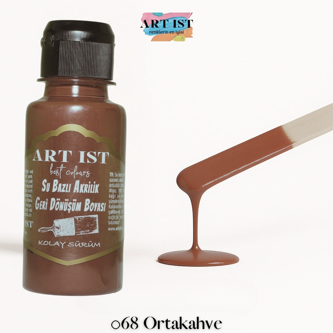 ART IST Geri Donusum Akrilik Boya – 068 Orta Kahve