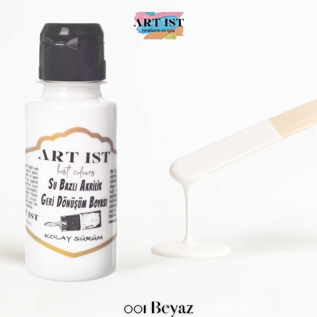 ART IST Geri Donusum Akrilik Boya 100ml – 001 Beyaz