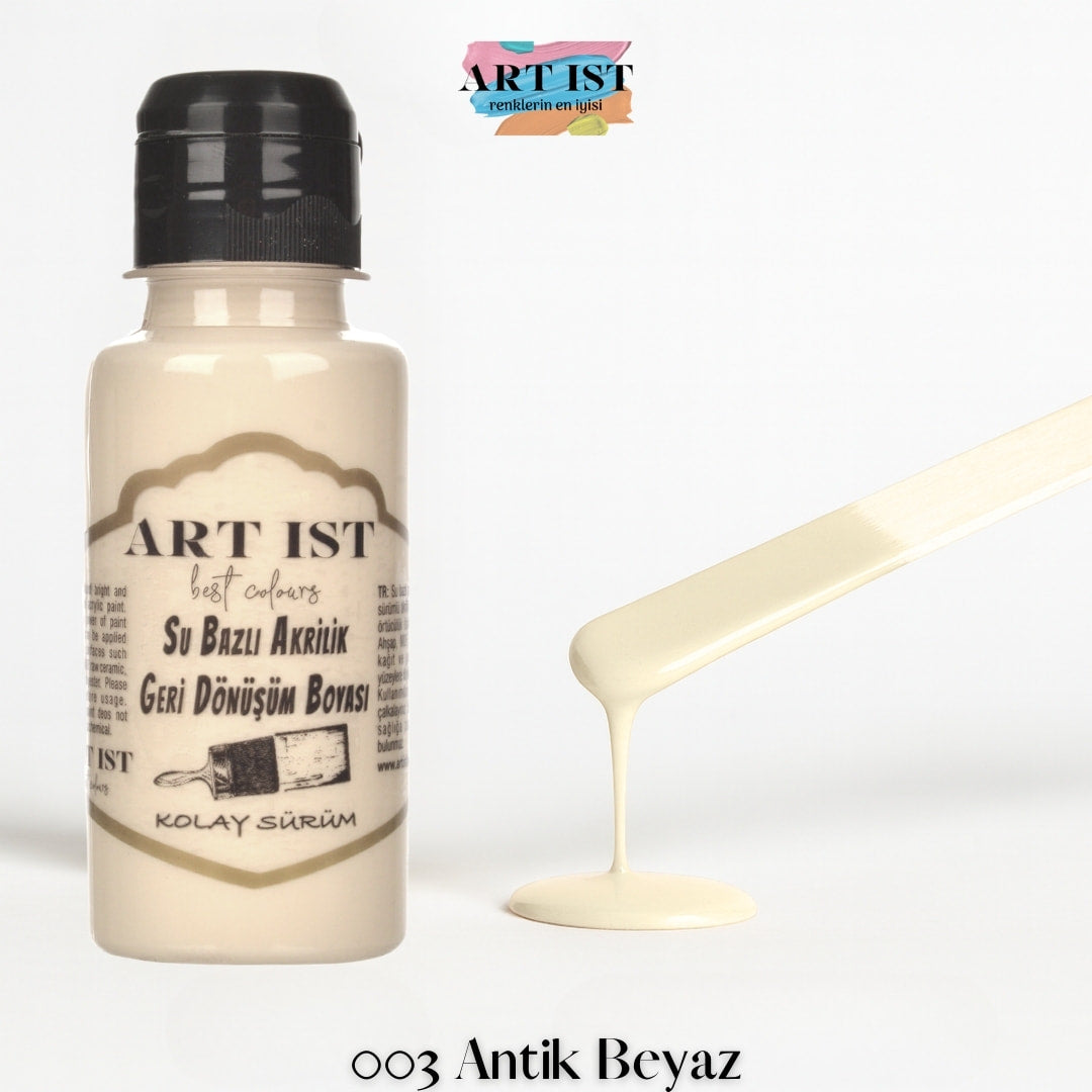 ART IST Geri Donusum Akrilik Boya 100ml – 003 Antik Beyaz