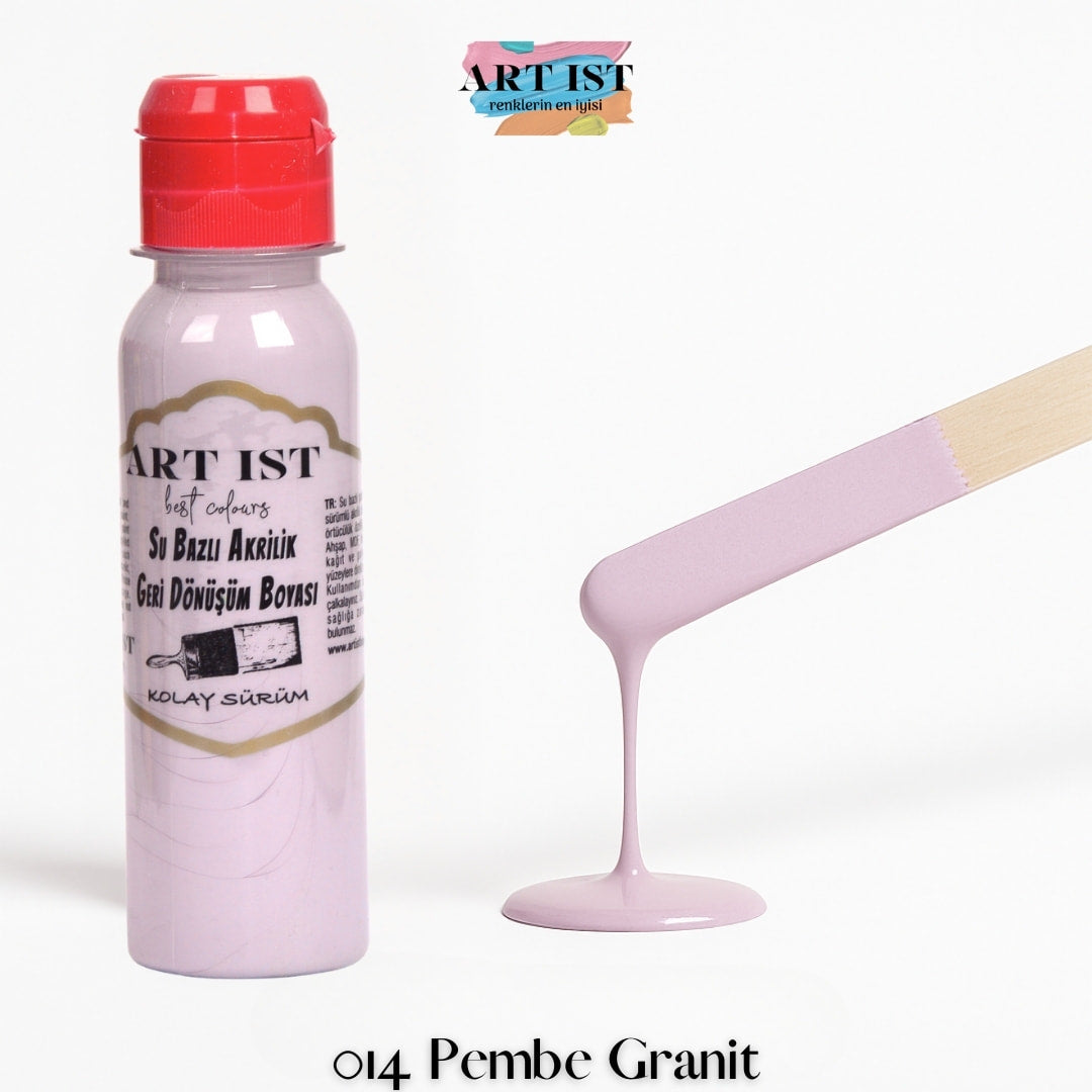 ART IST Geri Donusum Akrilik Boya 100ml – 014 Pembe Granit