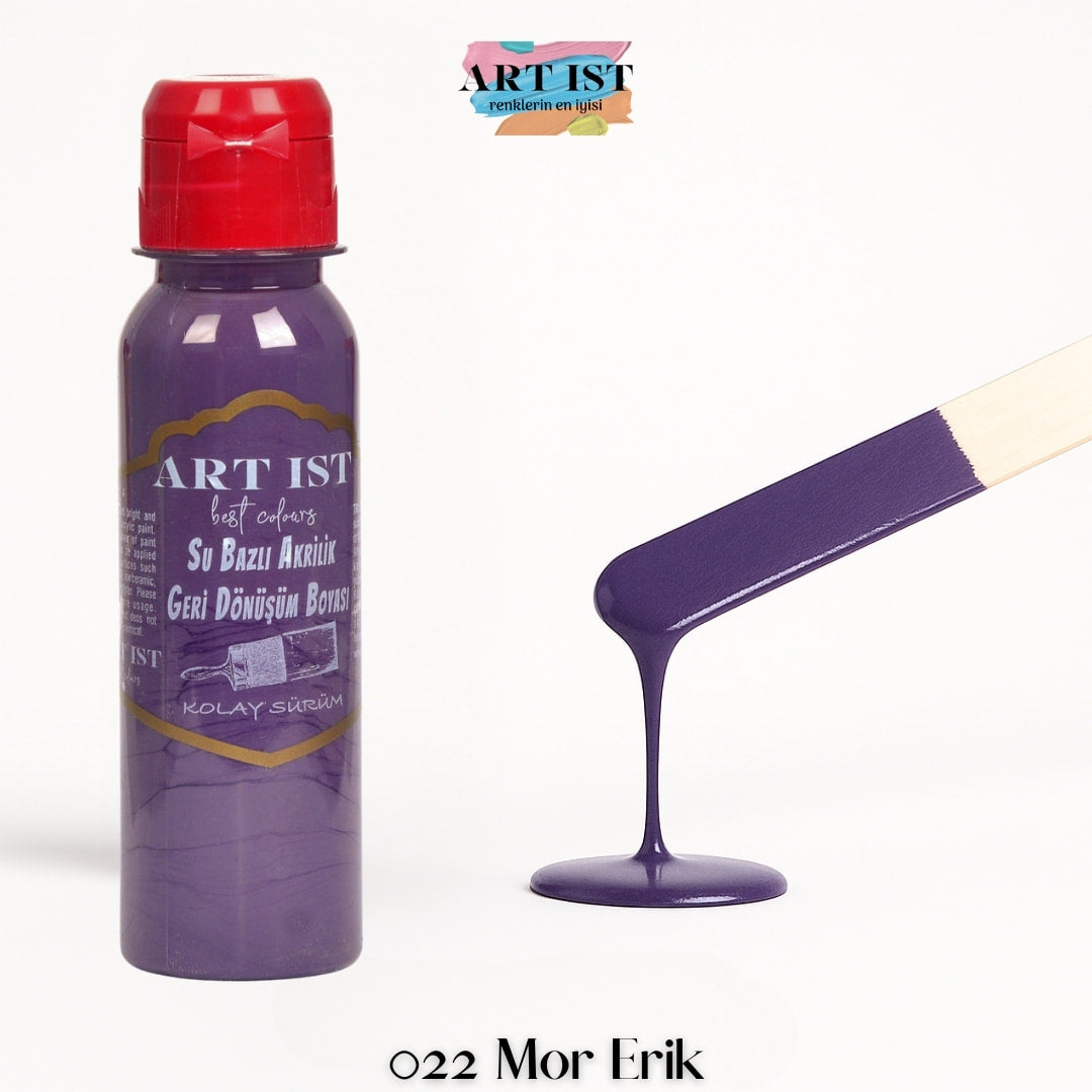 ART IST Geri Donusum Akrilik Boya 100ml – 022 Mor Erik