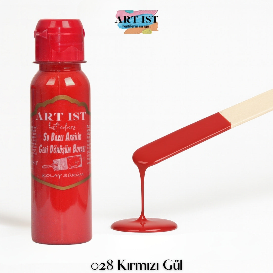 ART IST Geri Donusum Akrilik Boya 100ml – 028 Kirmizi Gul