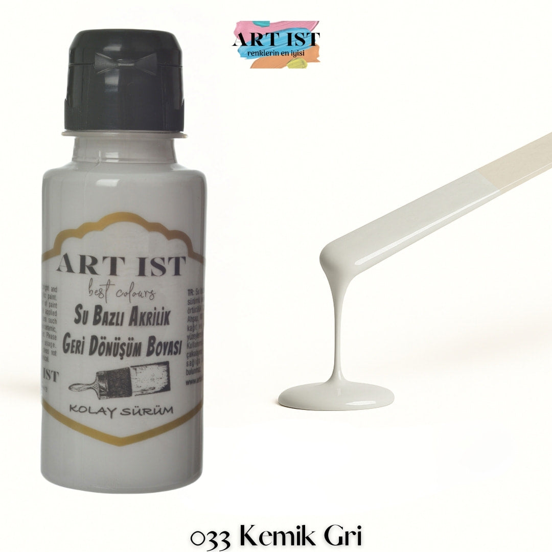 ART IST Geri Donusum Akrilik Boya 100ml – 033 Kemik Gri