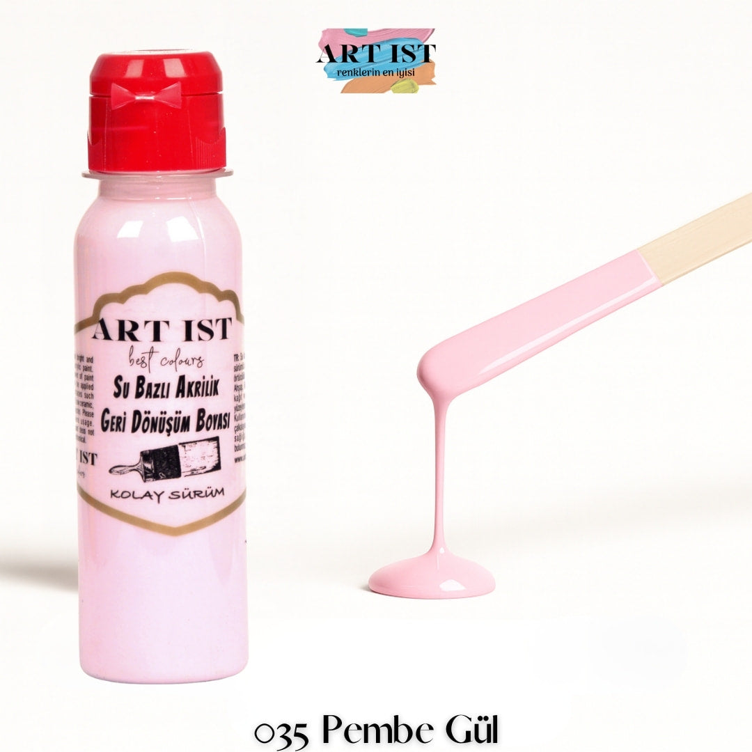 ART IST Geri Donusum Akrilik Boya 100ml – 035 Pembe Gul