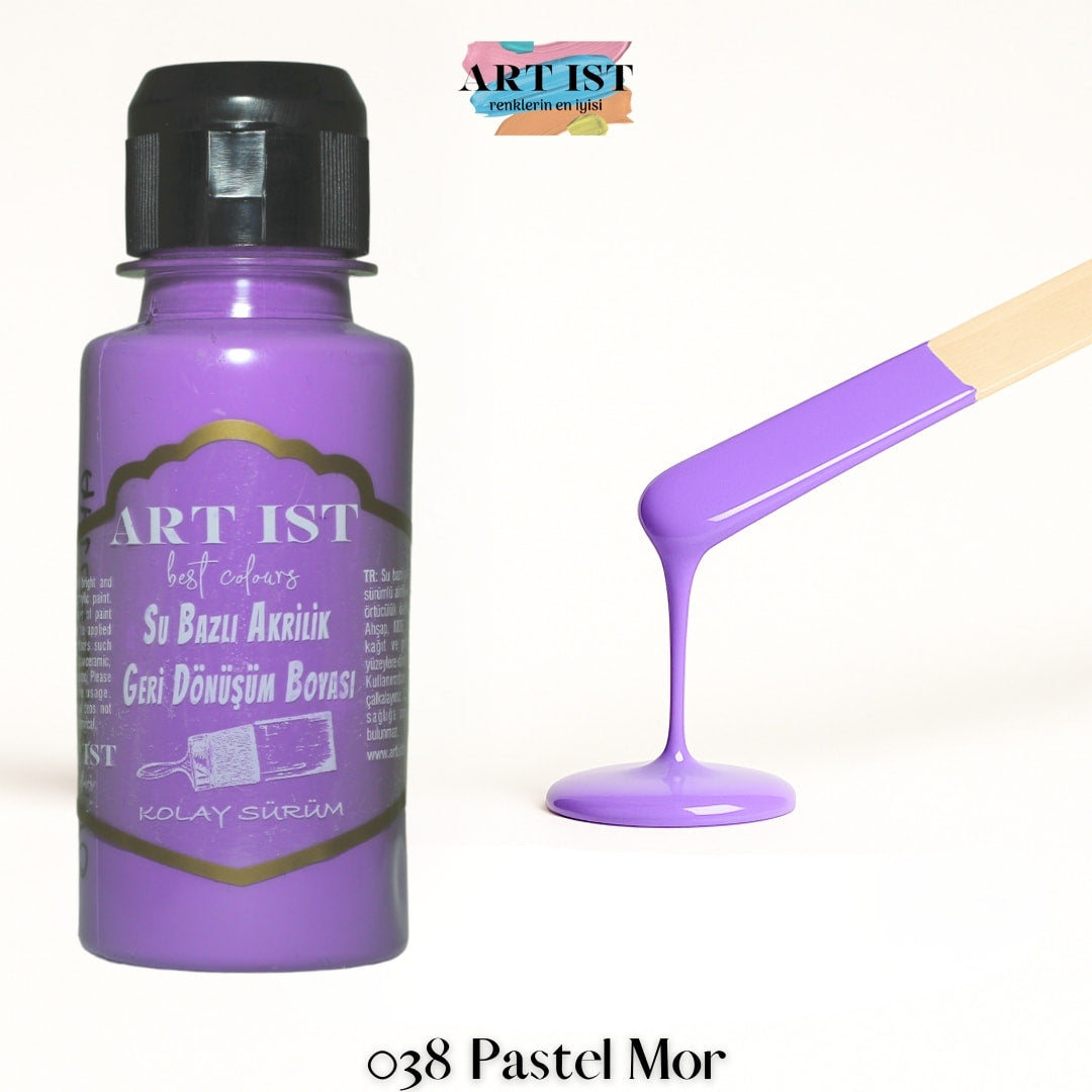 ART IST Geri Donusum Akrilik Boya 100ml – 038 Pastel Mor
