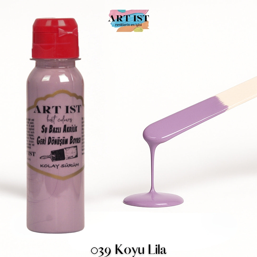 ART IST Geri Donusum Akrilik Boya 100ml – 039 Koyu Lila