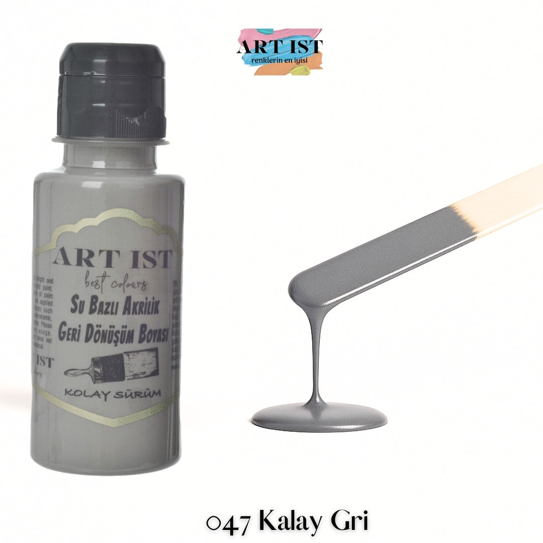 ART IST Geri Donusum Akrilik Boya 100ml – 047 Kalay Gri