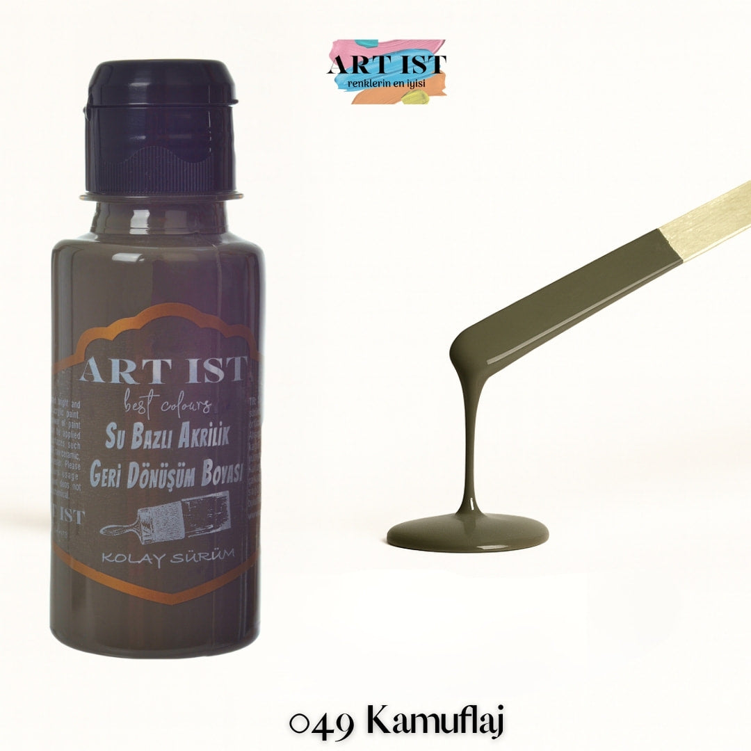 ART IST Geri Donusum Akrilik Boya 100ml – 049 Kamuflaj