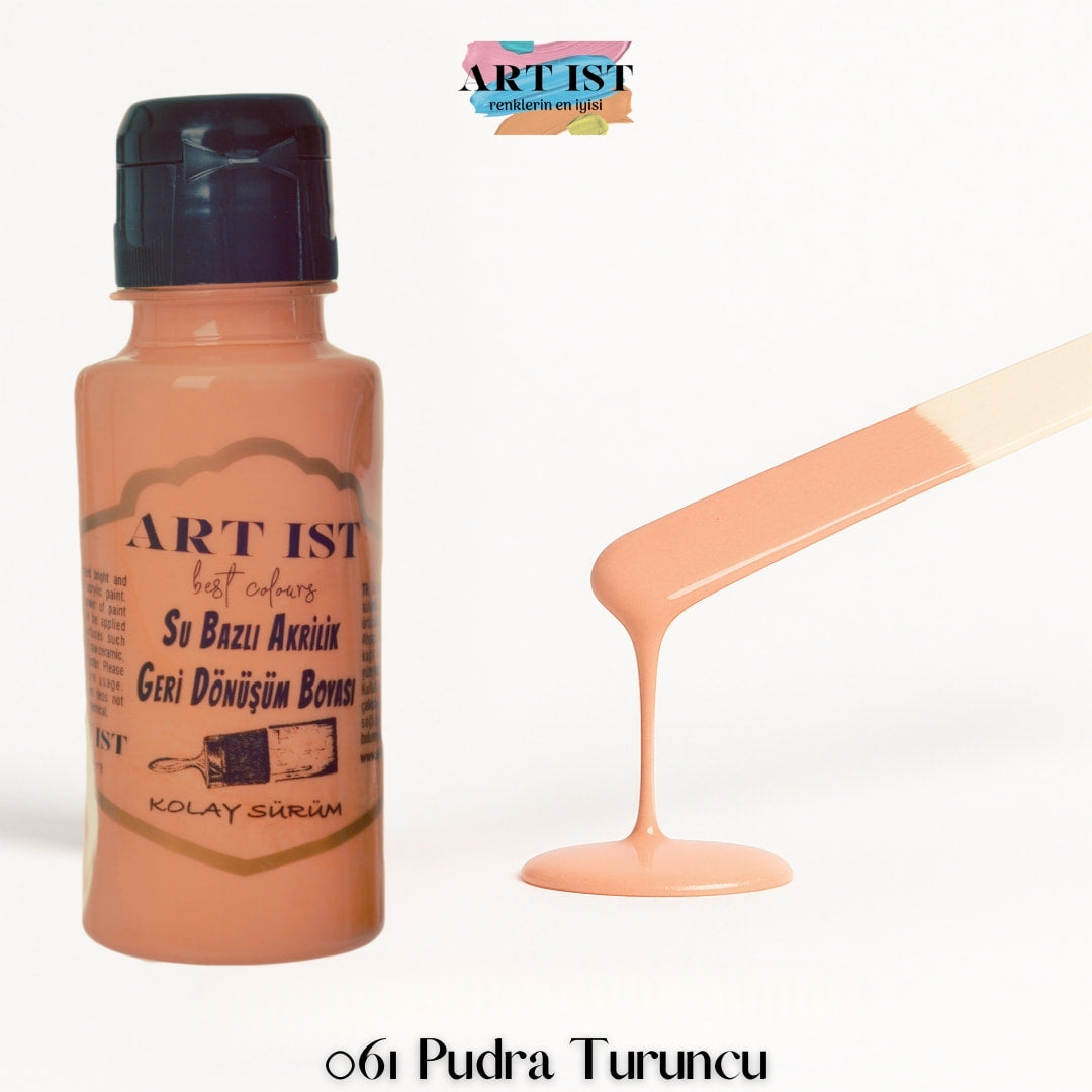 ART IST Geri Donusum Akrilik Boya 100ml – 061 Pudra Turuncu