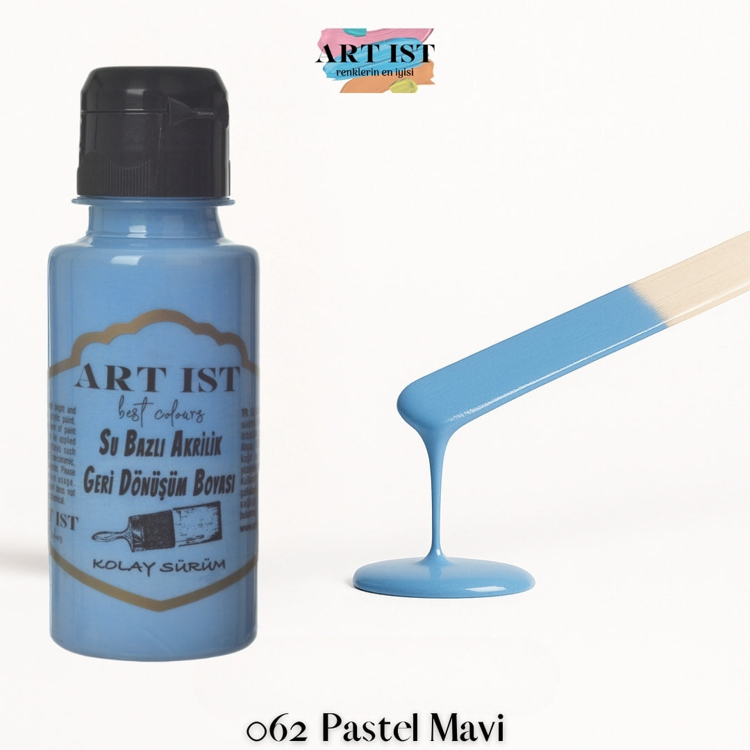 ART IST Geri Donusum Akrilik Boya 100ml – 062 Pastel Mavi