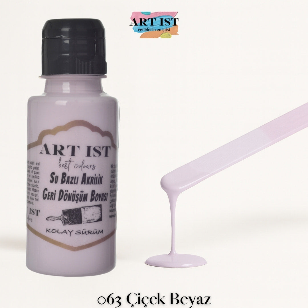 ART IST Geri Donusum Akrilik Boya 100ml – 063 Cicek Beyaz