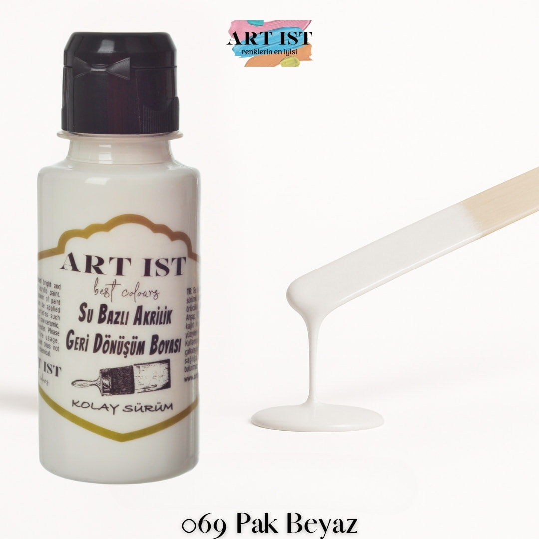 ART IST Geri Donusum Akrilik Boya 100ml – 069 Pak Beyaz