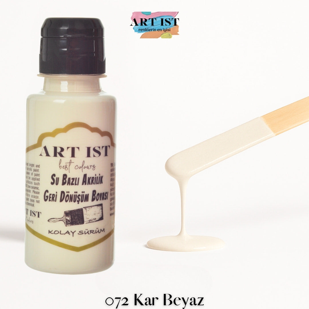 ART IST Geri Donusum Akrilik Boya 100ml – 072 Kar Beyaz