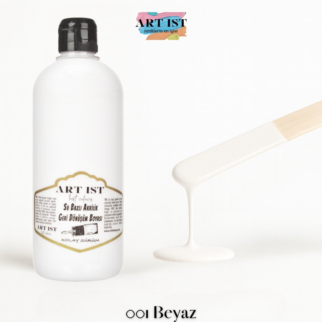 ART IST Geri Donusum Akrilik Boya 500ml – 001 Beyaz