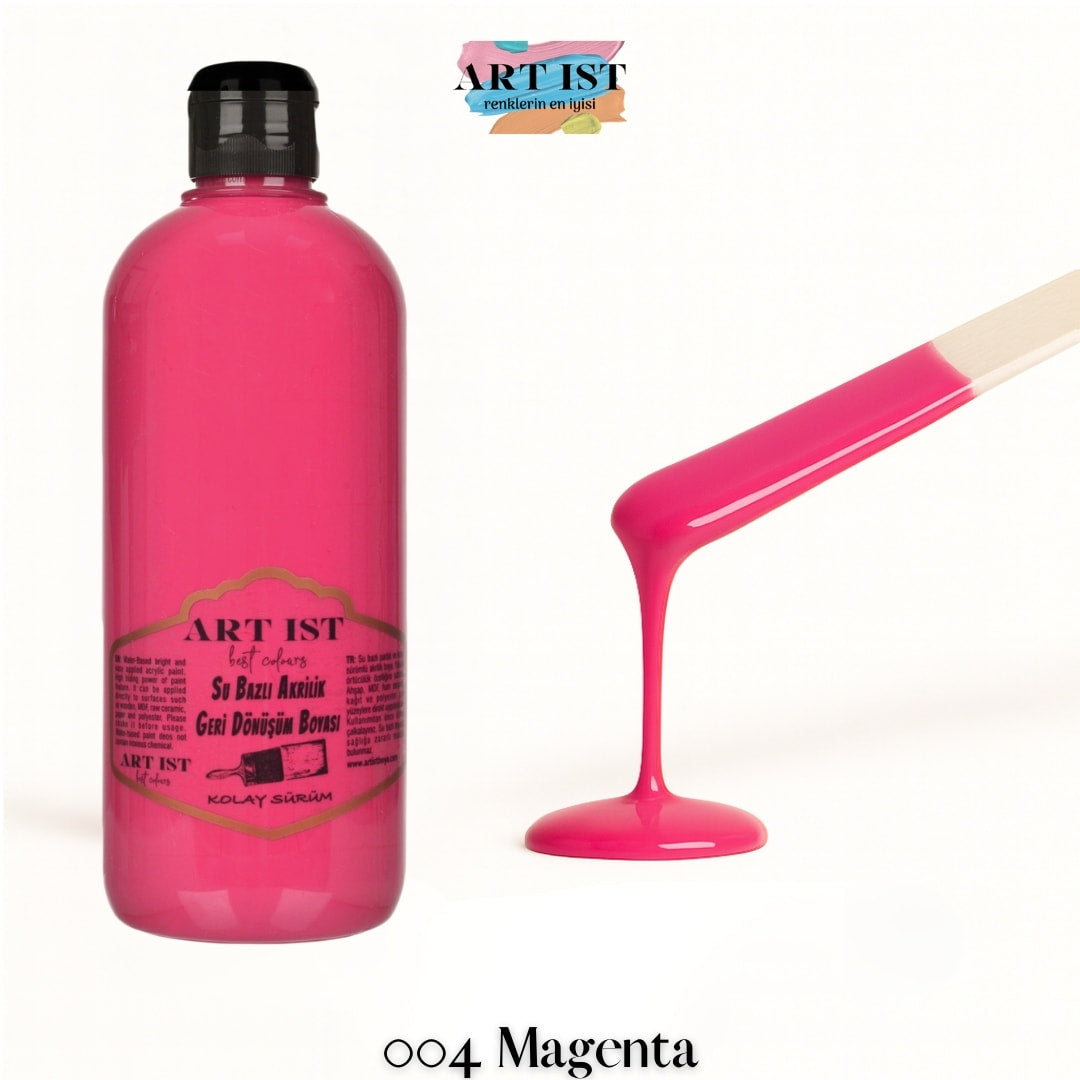 ART IST Geri Donusum Akrilik Boya 500ml – 004 Magenta
