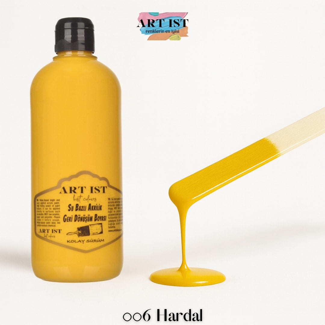ART IST Geri Donusum Akrilik Boya 500ml – 006 Hardal