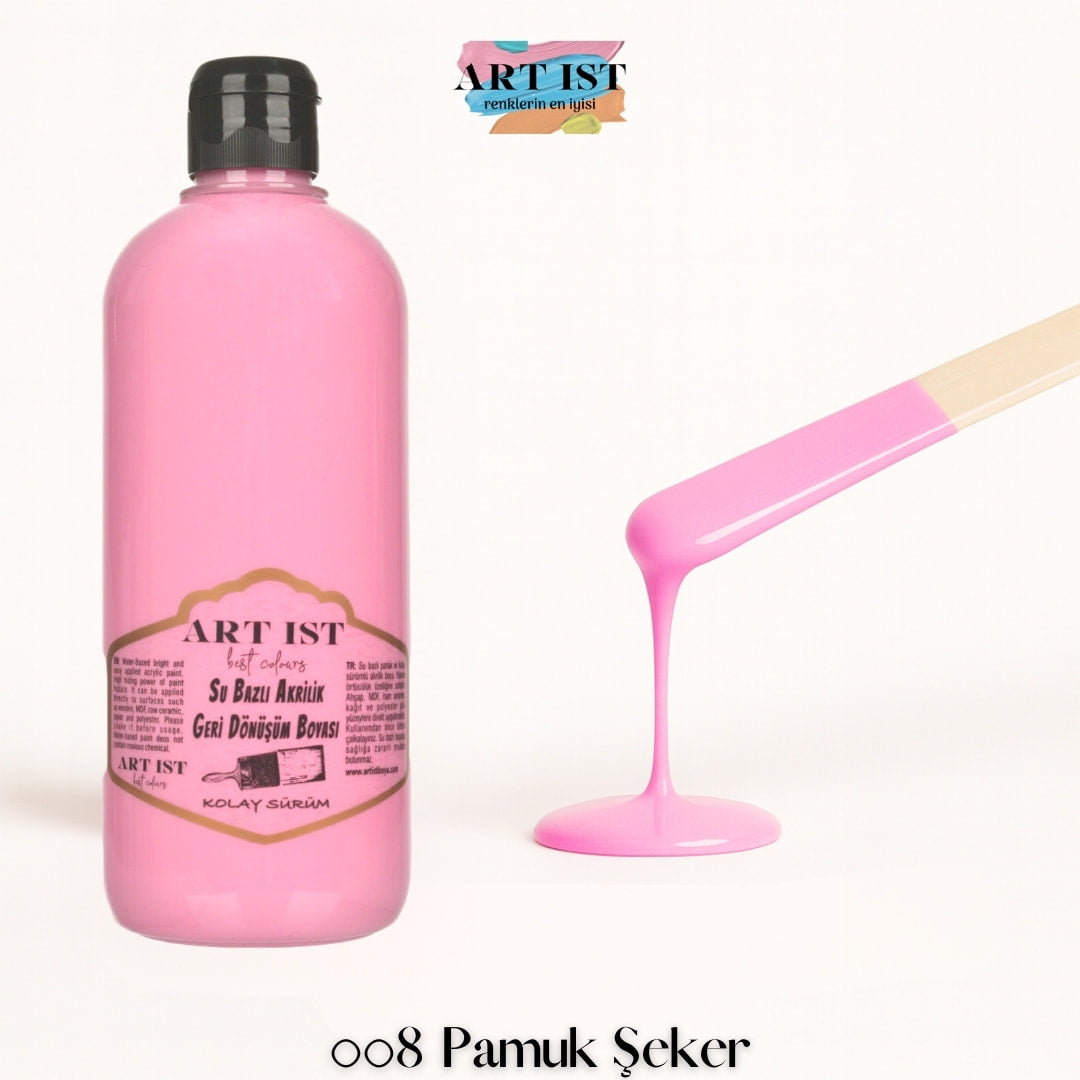 ART IST Geri Donusum Akrilik Boya 500ml – 008 Pamuk Seker